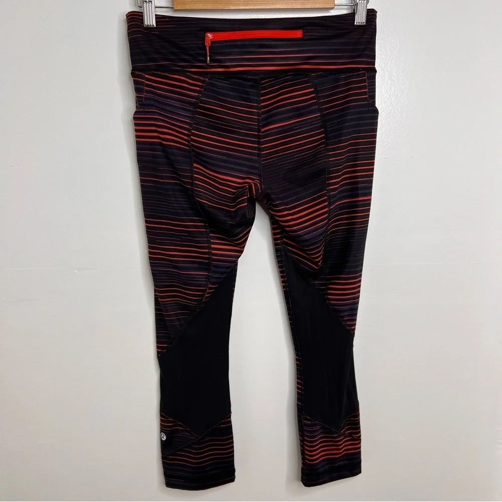 LULULEMON Pace Rival Crop Twisted Dune Alarming Black Leggings
